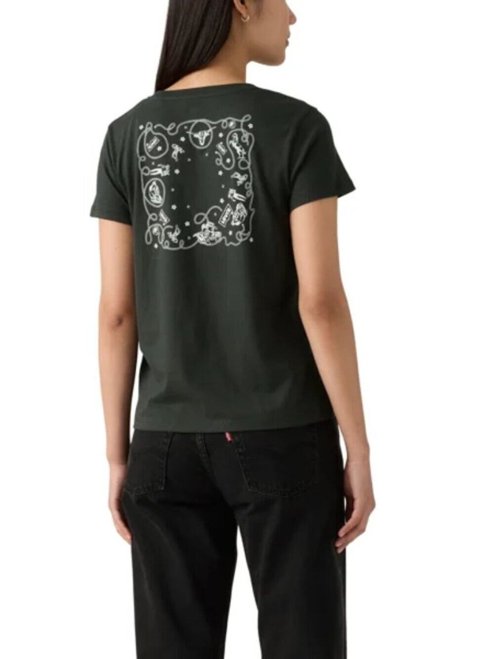 Levi's Women's Bandana Perfect Cotton Tee - Pirate Black, Small - NWT